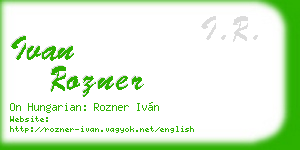 ivan rozner business card