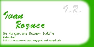 ivan rozner business card